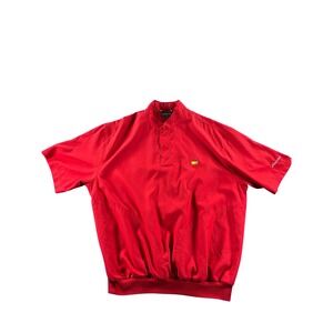 Masters Collection Mens XL Red Short Sleeve Golf Windshirt Pullover Vented Back